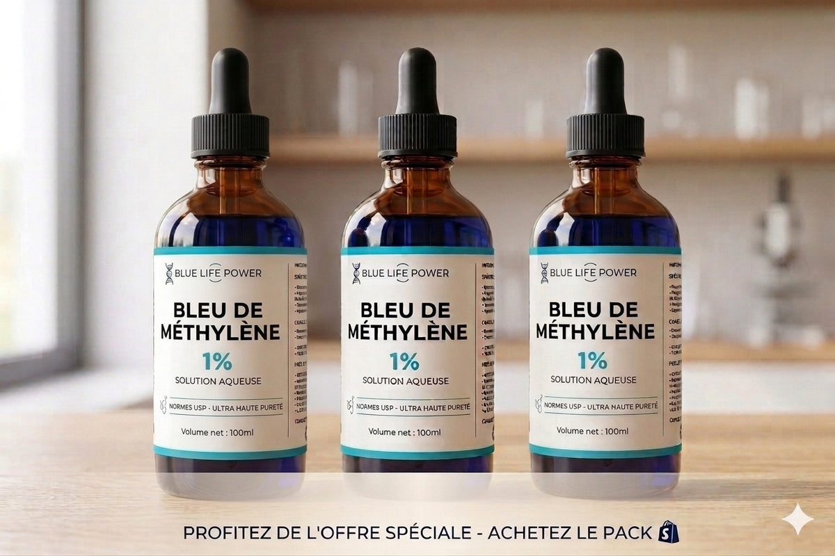Bleu de Méthylène 1% (100 ml) — Solution Aqueuse Ultra-Pure Qualité USP — Blue Life Power