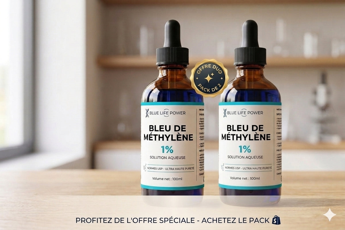 Bleu de Méthylène 1% (100 ml) — Solution Aqueuse Ultra-Pure Qualité USP — Blue Life Power