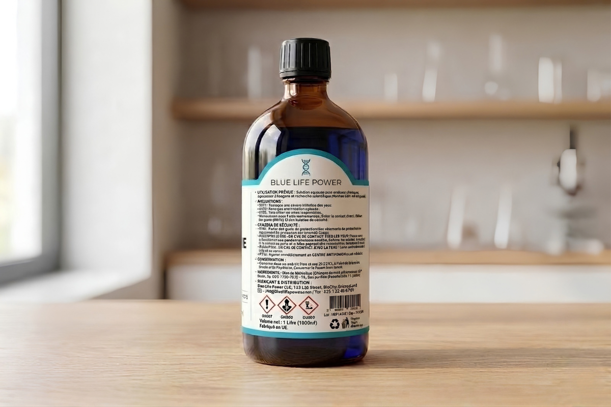 Bleu de Méthylène 1% (1 Litre) — Format Éco & Recharge Qualité USP — Blue Life Power